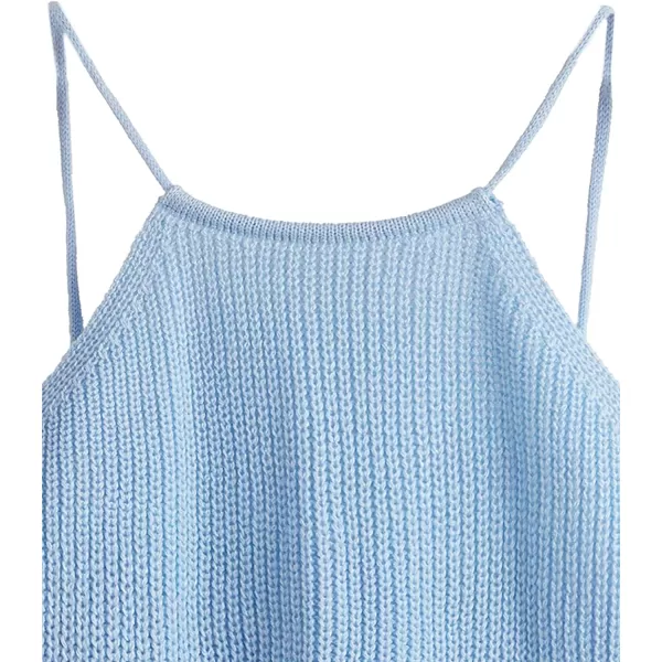 SweatyRocks Women's Sleeveless Space Dye Knit Camisole Criss Cross Backless Crop Top