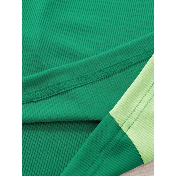 SweatyRocks Women's Summer Ribbed Knit Sleeveless Vest Color Block Crop Tank Top