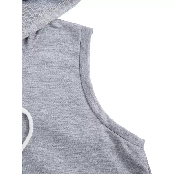 SweatyRocks Women's Summer Sleeveless Hooded Tank Top T-Shirt for Athletic Exercise Relaxed Breathable