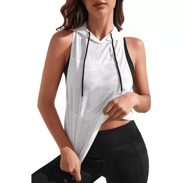SweatyRocks Women's Summer Sleeveless Hooded Tank Top T-Shirt for Athletic Exercise Relaxed Breathable