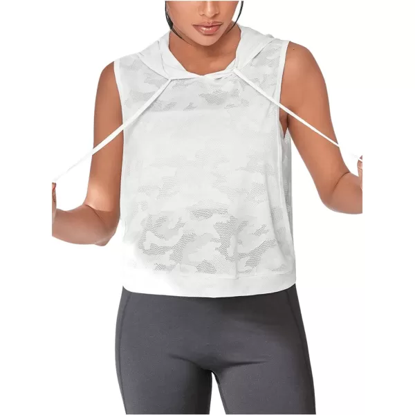 SweatyRocks Women's Summer Sleeveless Hooded Tank Top T-Shirt for Athletic Exercise Relaxed Breathable