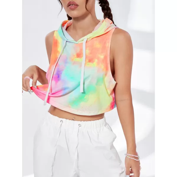 SweatyRocks Women's Summer Sleeveless Hooded Tank Top T-Shirt for Athletic Exercise Relaxed Breathable