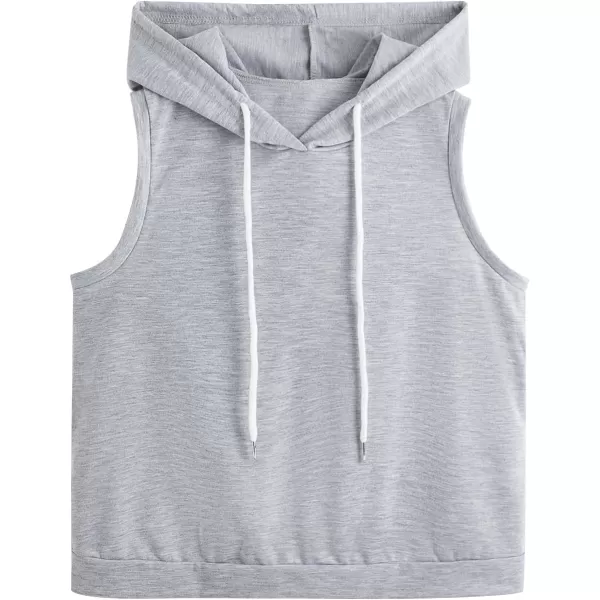 SweatyRocks Women's Summer Sleeveless Hooded Tank Top T-Shirt for Athletic Exercise Relaxed Breathable