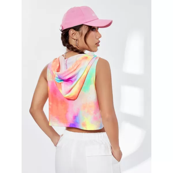 SweatyRocks Women's Summer Sleeveless Hooded Tank Top T-Shirt for Athletic Exercise Relaxed Breathable