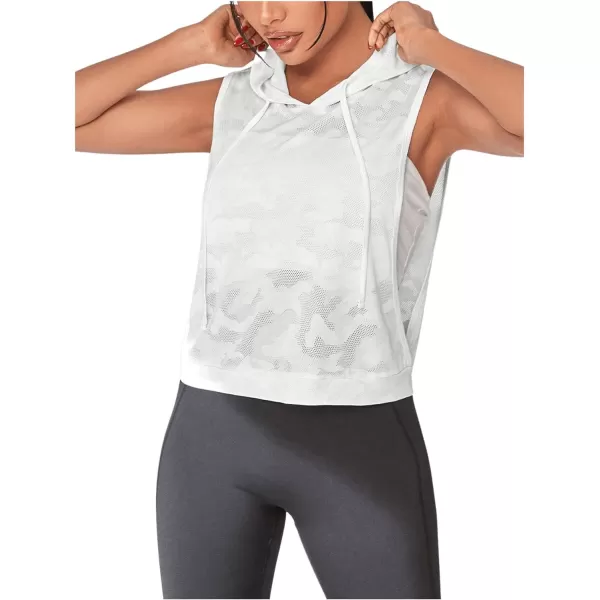 SweatyRocks Women's Summer Sleeveless Hooded Tank Top T-Shirt for Athletic Exercise Relaxed Breathable