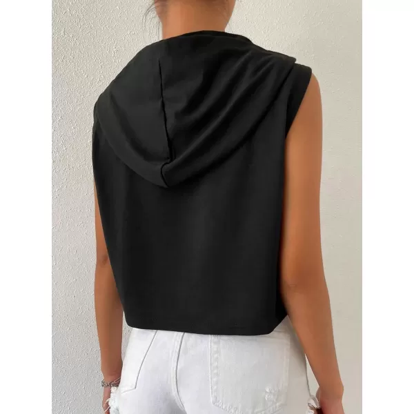 SweatyRocks Women's Summer Sleeveless Hooded Tank Top T-Shirt for Athletic Exercise Relaxed Breathable
