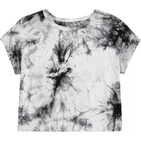 SweatyRocks Women's Tie Dye Round Neck Slim Fit Short Sleeve Crop Top T-Shirt
