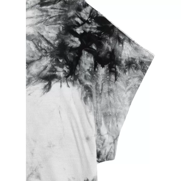 SweatyRocks Women's Tie Dye Round Neck Slim Fit Short Sleeve Crop Top T-Shirt