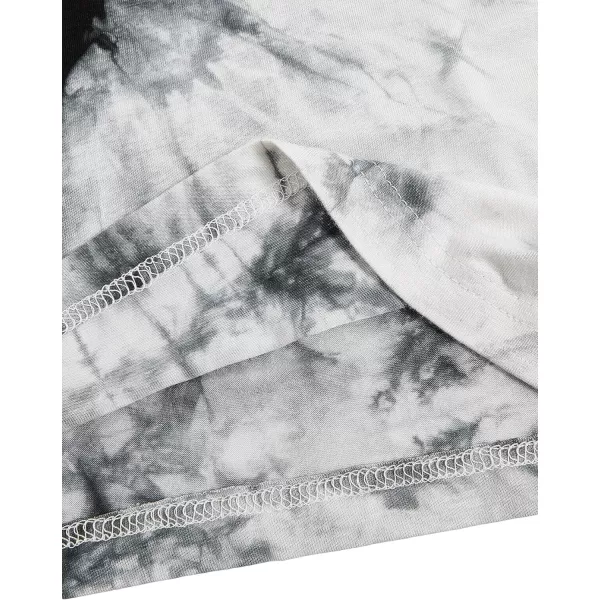 SweatyRocks Women's Tie Dye Round Neck Slim Fit Short Sleeve Crop Top T-Shirt