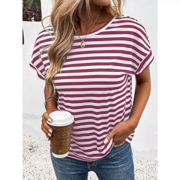 SweatyRocks Women's V-Cut Criss Cross Back Short Sleeve Tee Shirts Casual Summer Crew Neck Backless Tops