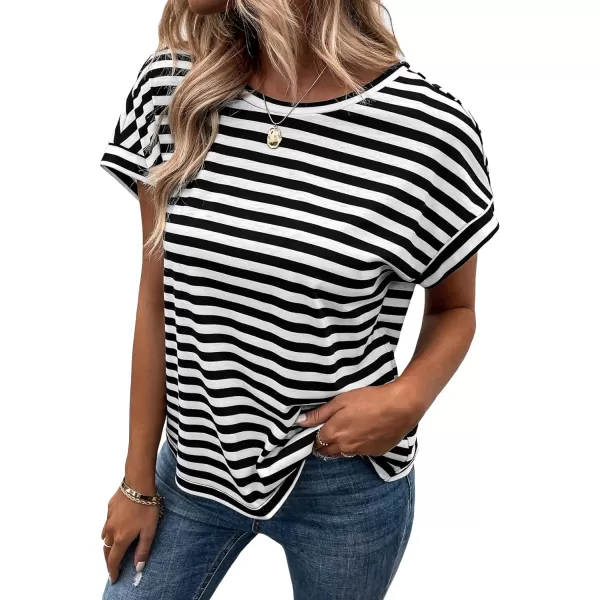 SweatyRocks Women's V-Cut Criss Cross Back Short Sleeve Tee Shirts Casual Summer Crew Neck Backless Tops