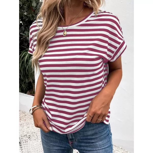 SweatyRocks Women's V-Cut Criss Cross Back Short Sleeve Tee Shirts Casual Summer Crew Neck Backless Tops