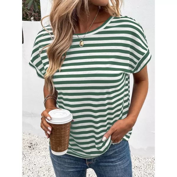 SweatyRocks Women's V-Cut Criss Cross Back Short Sleeve Tee Shirts Casual Summer Crew Neck Backless Tops