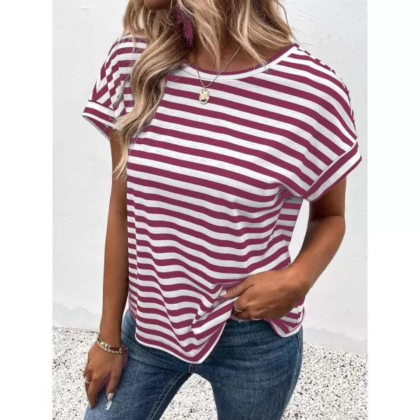 SweatyRocks Women's V-Cut Criss Cross Back Short Sleeve Tee Shirts Casual Summer Crew Neck Backless Tops
