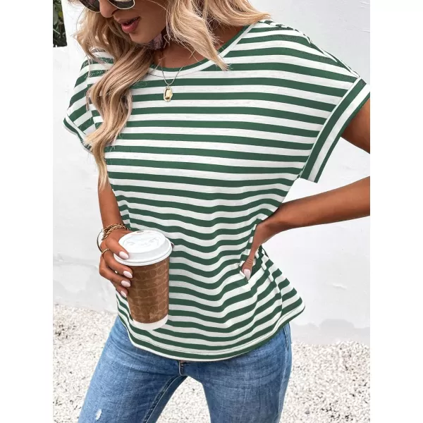 SweatyRocks Women's V-Cut Criss Cross Back Short Sleeve Tee Shirts Casual Summer Crew Neck Backless Tops