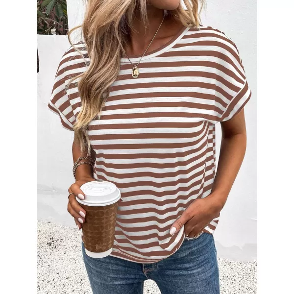 SweatyRocks Women's V-Cut Criss Cross Back Short Sleeve Tee Shirts Casual Summer Crew Neck Backless Tops