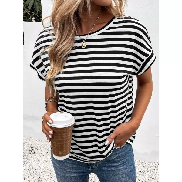SweatyRocks Women's V-Cut Criss Cross Back Short Sleeve Tee Shirts Casual Summer Crew Neck Backless Tops