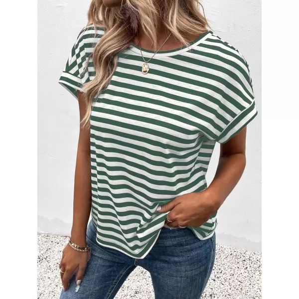 SweatyRocks Women's V-Cut Criss Cross Back Short Sleeve Tee Shirts Casual Summer Crew Neck Backless Tops