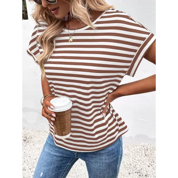 SweatyRocks Women's V-Cut Criss Cross Back Short Sleeve Tee Shirts Casual Summer Crew Neck Backless Tops