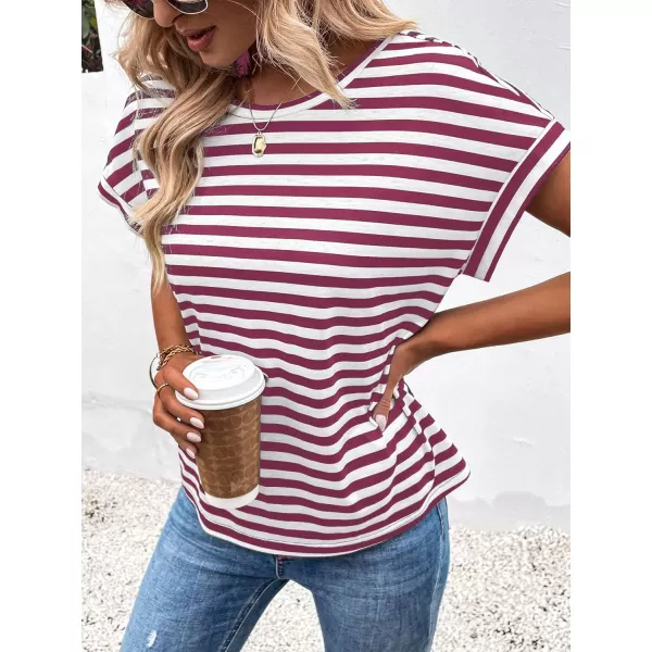 SweatyRocks Women's V-Cut Criss Cross Back Short Sleeve Tee Shirts Casual Summer Crew Neck Backless Tops