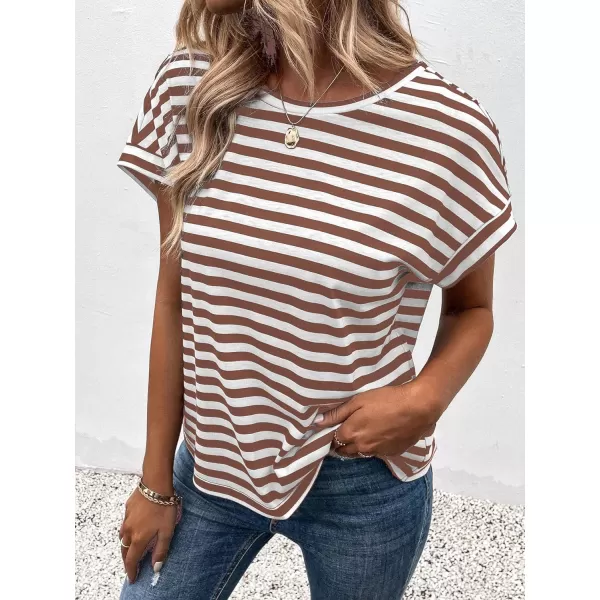 SweatyRocks Women's V-Cut Criss Cross Back Short Sleeve Tee Shirts Casual Summer Crew Neck Backless Tops