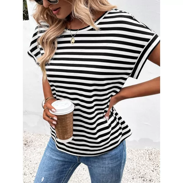 SweatyRocks Women's V-Cut Criss Cross Back Short Sleeve Tee Shirts Casual Summer Crew Neck Backless Tops