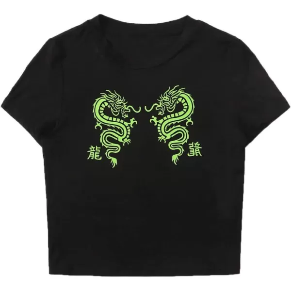 SweatyRocks Women's Cactus Print Crop Top Summer Short Sleeve Graphic T-Shirts