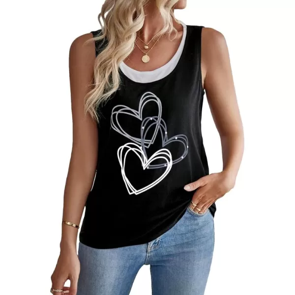 SweatyRocks Women's Casual Round Neck Tank Top Button Front Sleeveless Striped Shirt