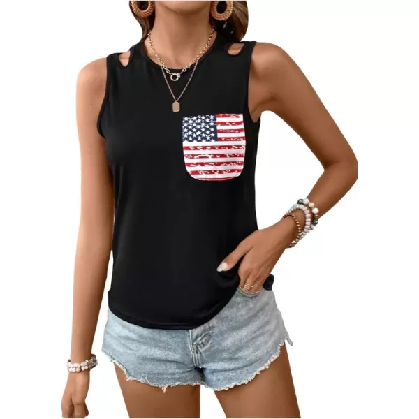 SweatyRocks Women's Casual Round Neck Tank Top Button Front Sleeveless Striped Shirt