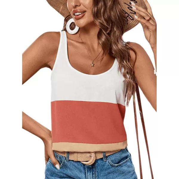 SweatyRocks Women's Casual Round Neck Tank Top Button Front Sleeveless Striped Shirt