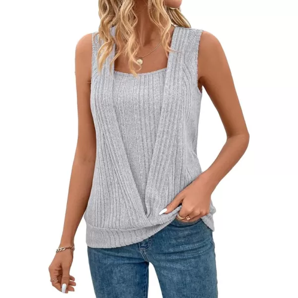 SweatyRocks Women's Casual Round Neck Tank Top Button Front Sleeveless Striped Shirt
