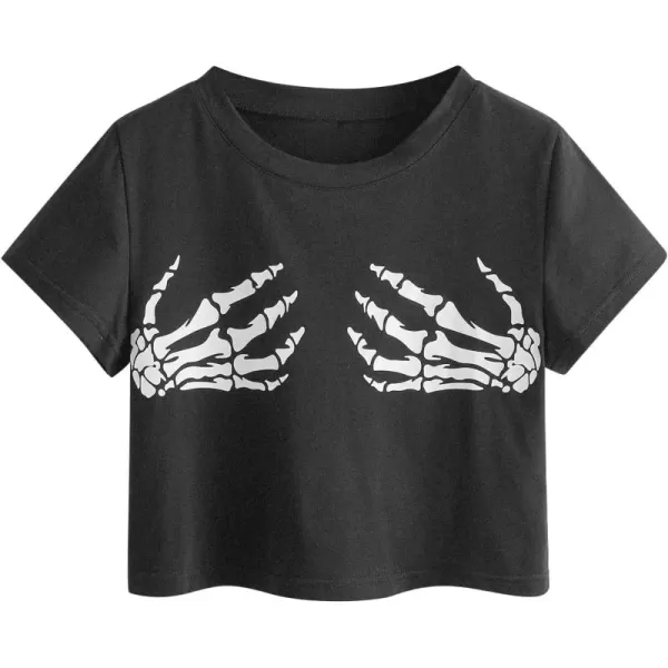 SweatyRocks Women's Cute Floral Print Cropped Tee Short Sleeve Crop Top