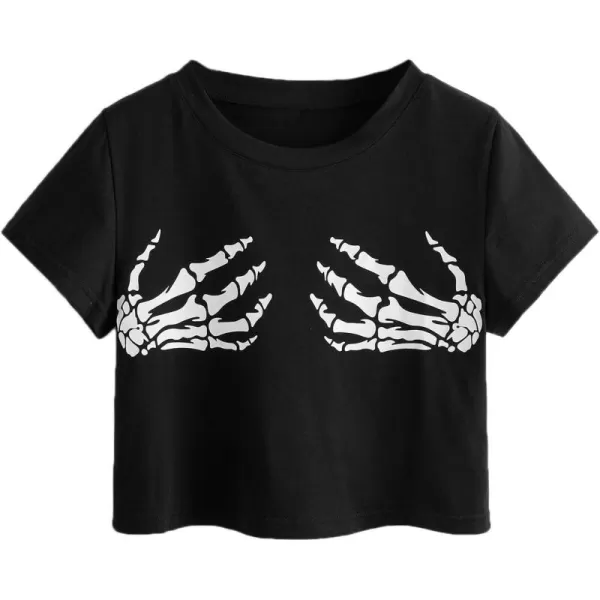 SweatyRocks Women's Cute Floral Print Cropped Tee Short Sleeve Crop Top