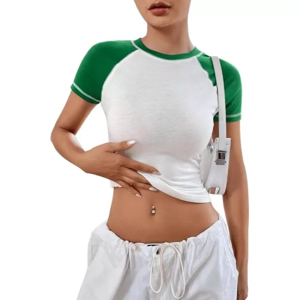 SweatyRocks Women's Graphic Print Round Neck T Shirt Short Sleeve Crop Tee Tops