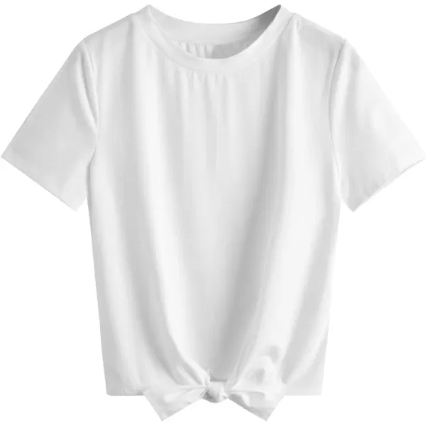 SweatyRocks Women's Short Sleeve Tie Dye Tie Hem Summer Crop T-Shirt Tops Blouse