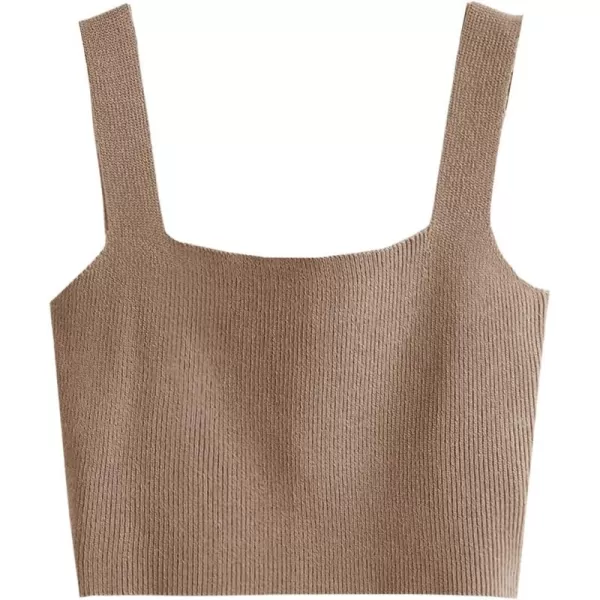 SweatyRocks Women's Sleeveless Solid Knit Straps Crop Tank Tops