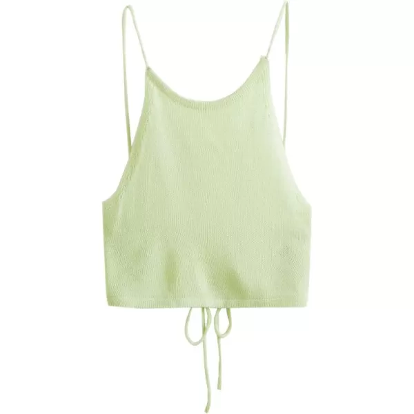 SweatyRocks Women's Sleeveless Space Dye Knit Camisole Criss Cross Backless Crop Top