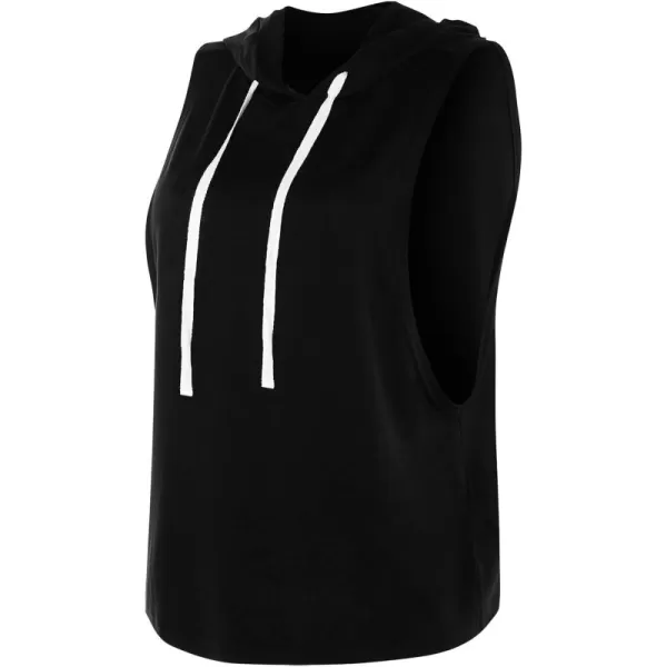 SweatyRocks Women's Summer Sleeveless Hooded Tank Top T-Shirt for Athletic Exercise Relaxed Breathable