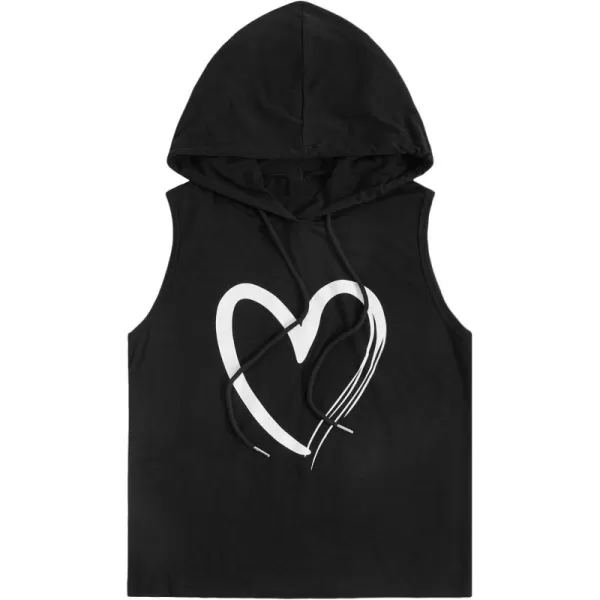 SweatyRocks Women's Summer Sleeveless Hooded Tank Top T-Shirt for Athletic Exercise Relaxed Breathable