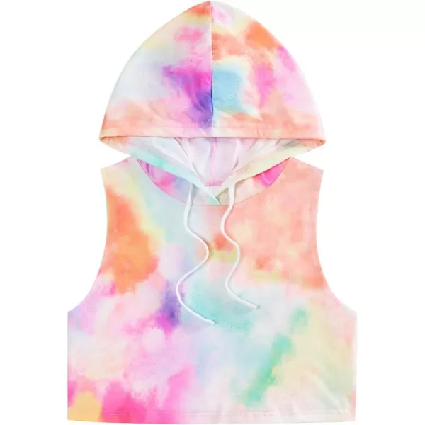 SweatyRocks Women's Summer Sleeveless Hooded Tank Top T-Shirt for Athletic Exercise Relaxed Breathable