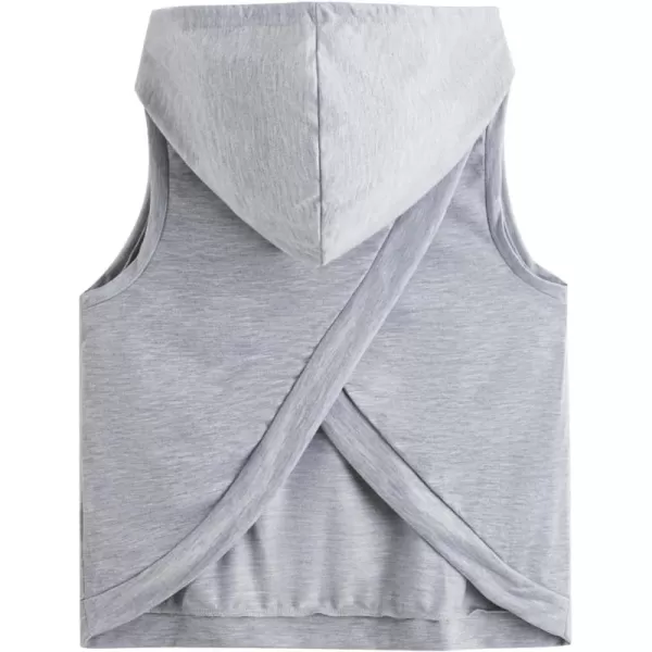 SweatyRocks Women's Summer Sleeveless Hooded Tank Top T-Shirt for Athletic Exercise Relaxed Breathable