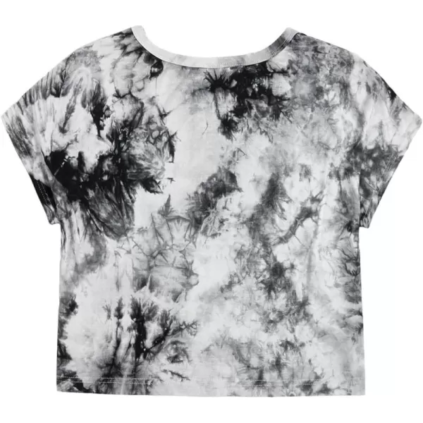 SweatyRocks Women's Tie Dye Round Neck Slim Fit Short Sleeve Crop Top T-Shirt
