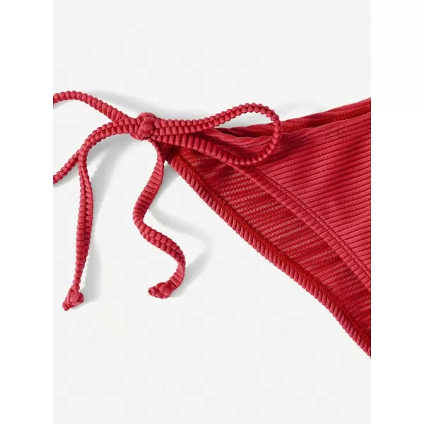 SweatyRocks Women's 2 Piece Triangle Bathing Suit Halter Top ​Tie Side Thong Bikini Swimsuits
