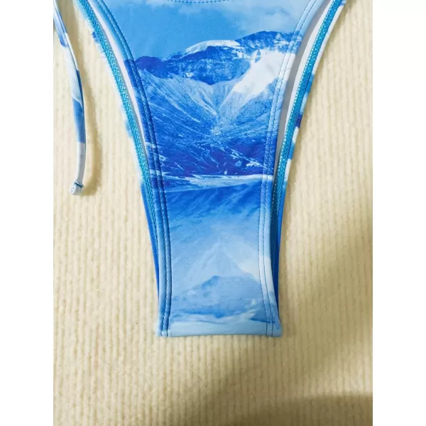SweatyRocks Women's Sexy Bathing Suits Halter Bikini Top Tie Dye Two Piece Swimsuits