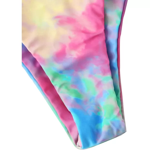 SweatyRocks Women's Sexy Bathing Suits Halter Bikini Top Tie Dye Two Piece Swimsuits