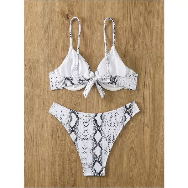 SweatyRocks Women's Sexy Bathing Suits Spaghetti Strap Floral Bikini Set Underwire Swimsuit