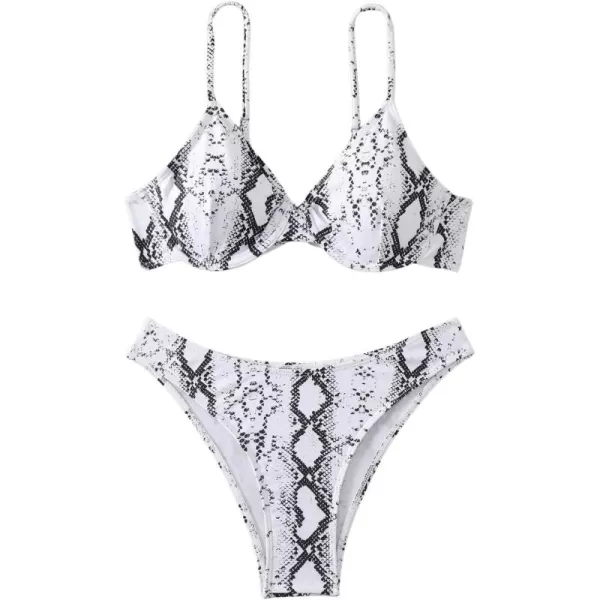 SweatyRocks Women's Sexy Bathing Suits Spaghetti Strap Floral Bikini Set Underwire Swimsuit