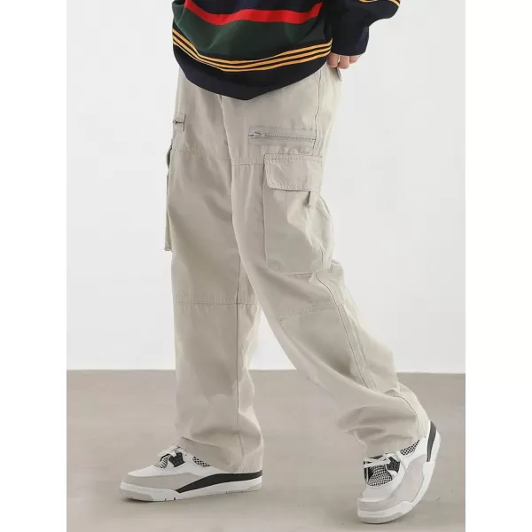 SweatyRocks Men's Straight Leg Flap Pockets Cargo Jeans Baggy Denim Pants