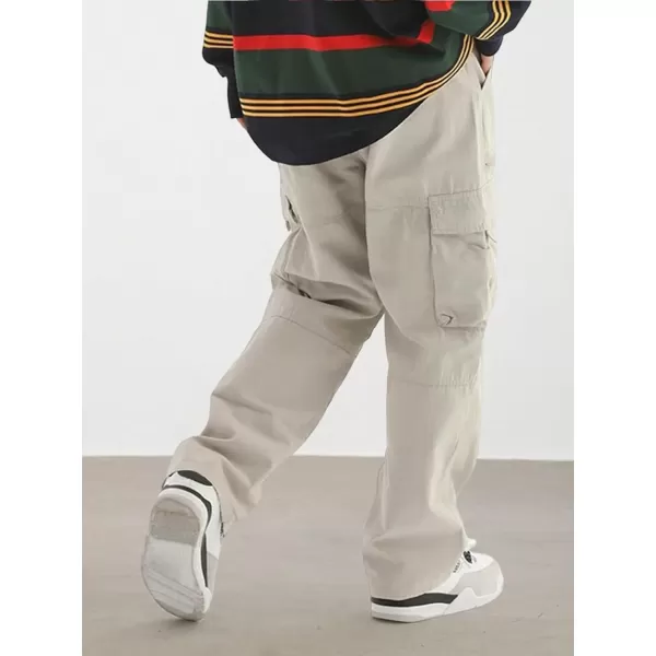 SweatyRocks Men's Straight Leg Flap Pockets Cargo Jeans Baggy Denim Pants