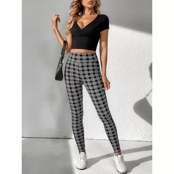 SweatyRocks Women's Basic Leggings Stretchy Slim Elastic High Waist Work Pants